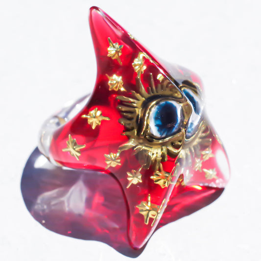 EYE STAR RING / RED