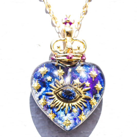 EYE BIG HEART NECKLACE / GALAXY