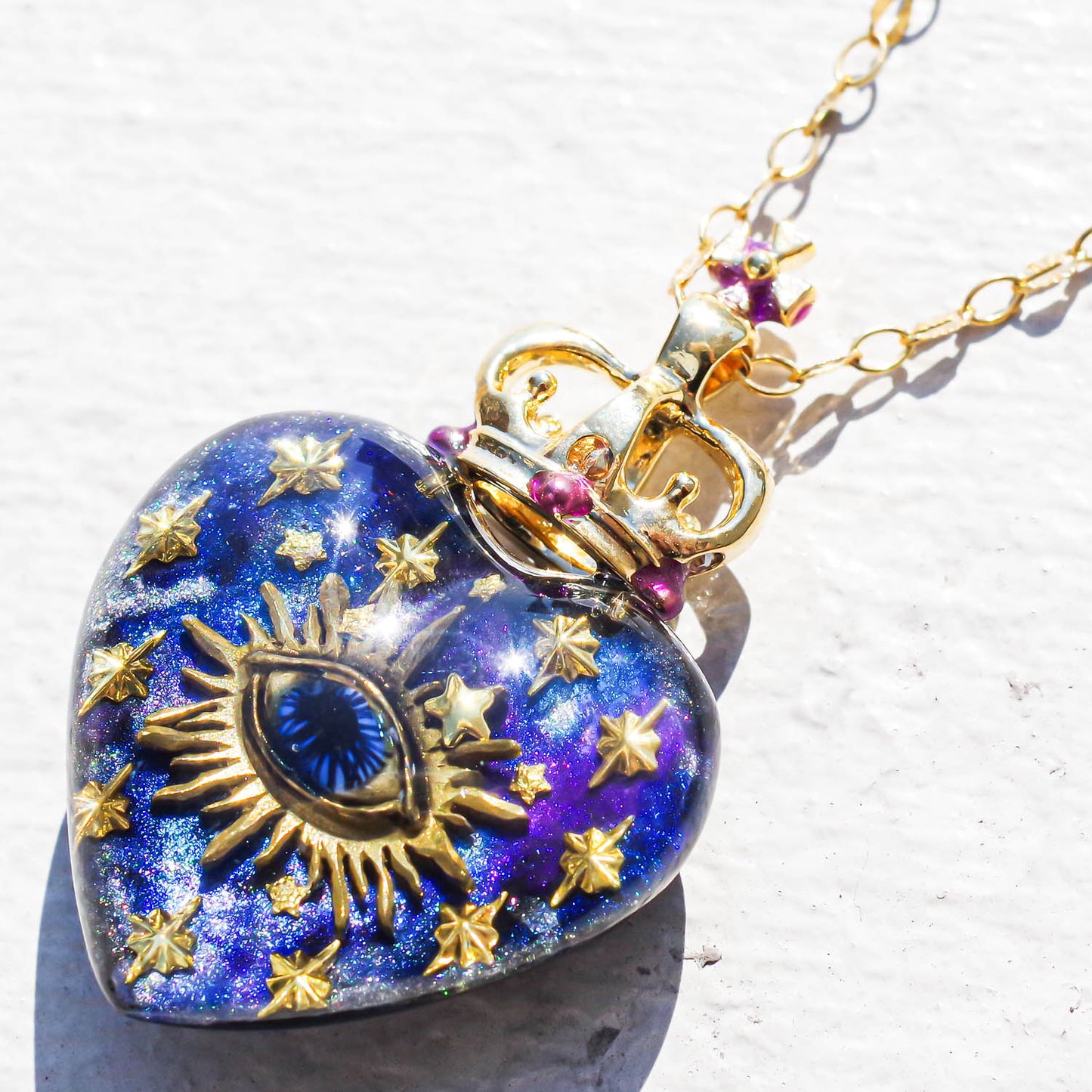 EYE BIG HEART NECKLACE / GALAXY