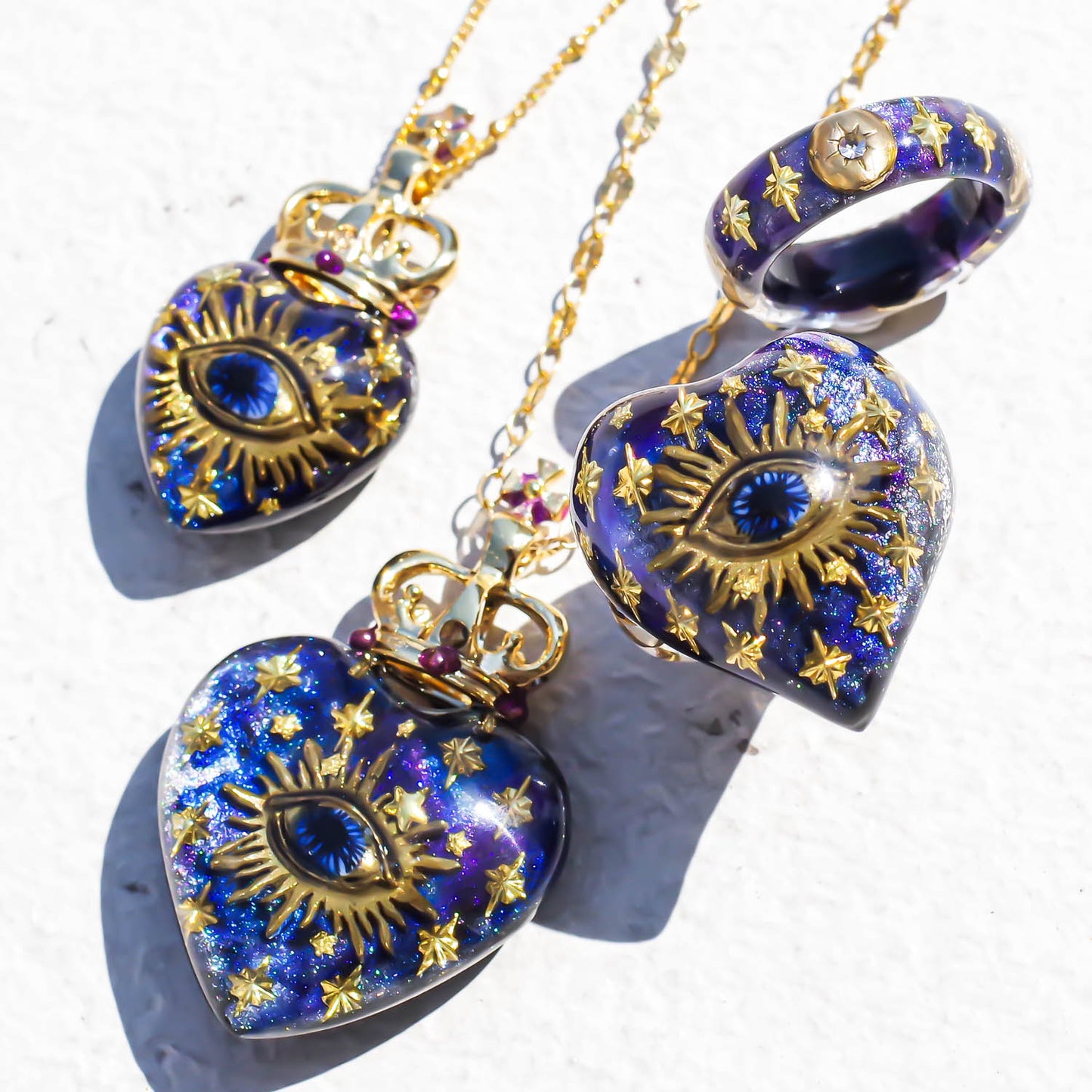 EYE BIG HEART NECKLACE / GALAXY