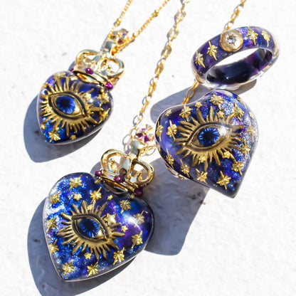 EYE BIG HEART NECKLACE / GALAXY