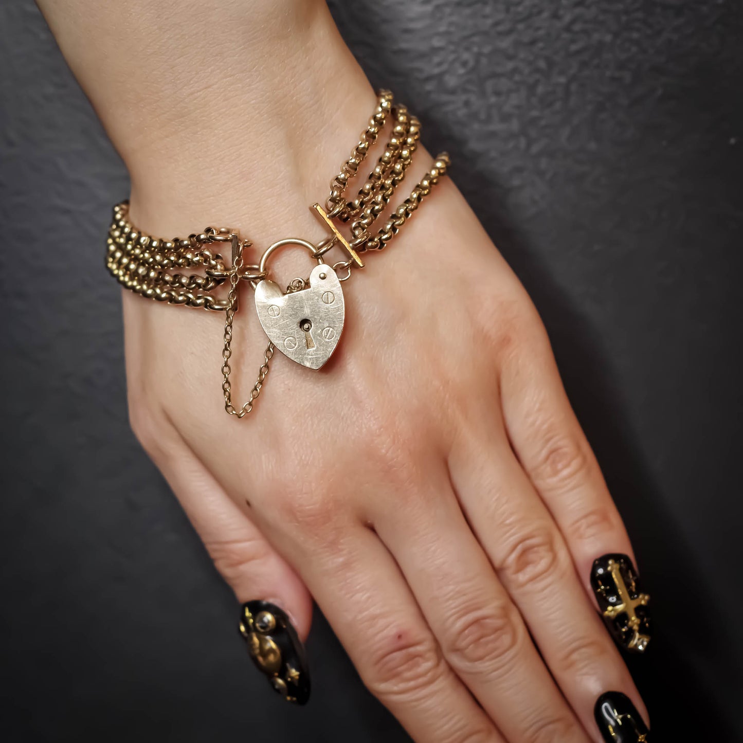 PADLOCK HEART BRACELET 5 / 9K / UK / 4CHAIN