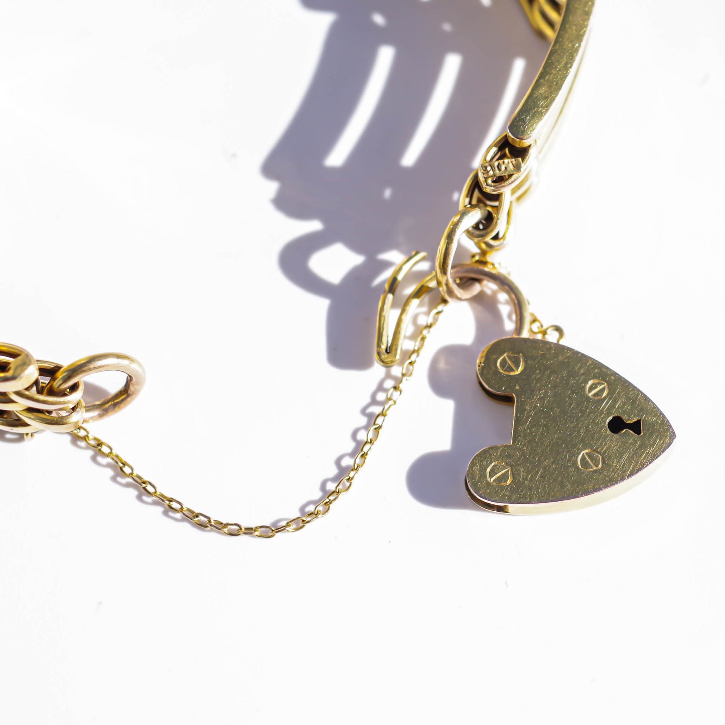 PADLOCK HEART BRACELET 4 / 9K / UK / ART DECO