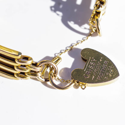 PADLOCK HEART BRACELET 4 / 9K / UK / ART DECO