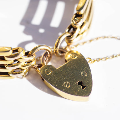PADLOCK HEART BRACELET 4 / 9K / UK / ART DECO