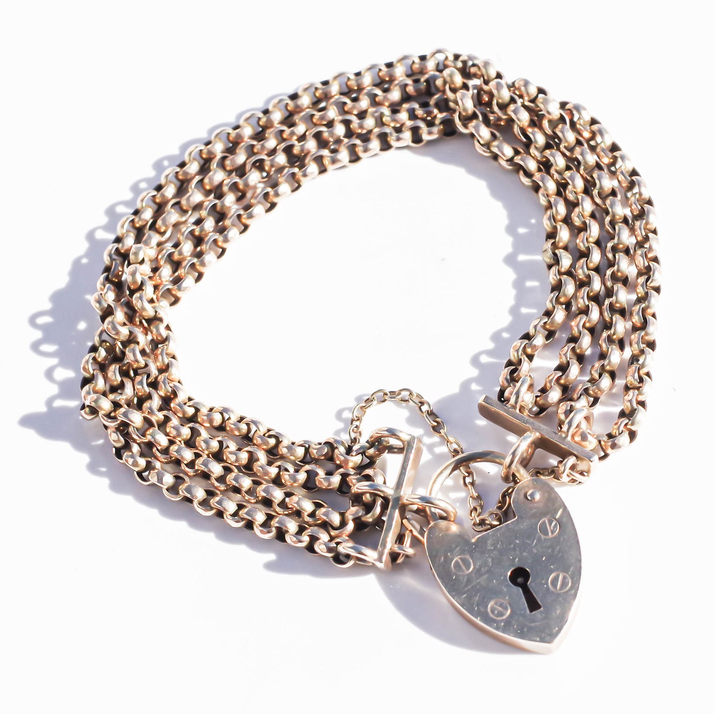 PADLOCK HEART BRACELET 5 / 9K / UK / 4CHAIN