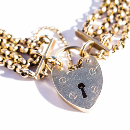 PADLOCK HEART BRACELET 5 / 9K / UK / 4CHAIN