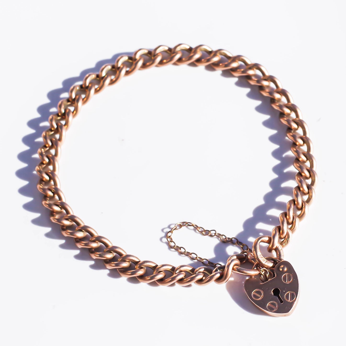PADLOCK HEART BRACELET 6 / 9K / UK / PINK GOLD