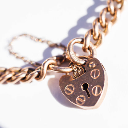 PADLOCK HEART BRACELET 6 / 9K / UK / PINK GOLD