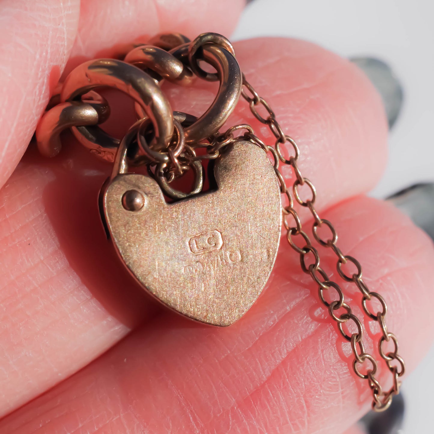 PADLOCK HEART BRACELET 6 / 9K / UK / PINK GOLD