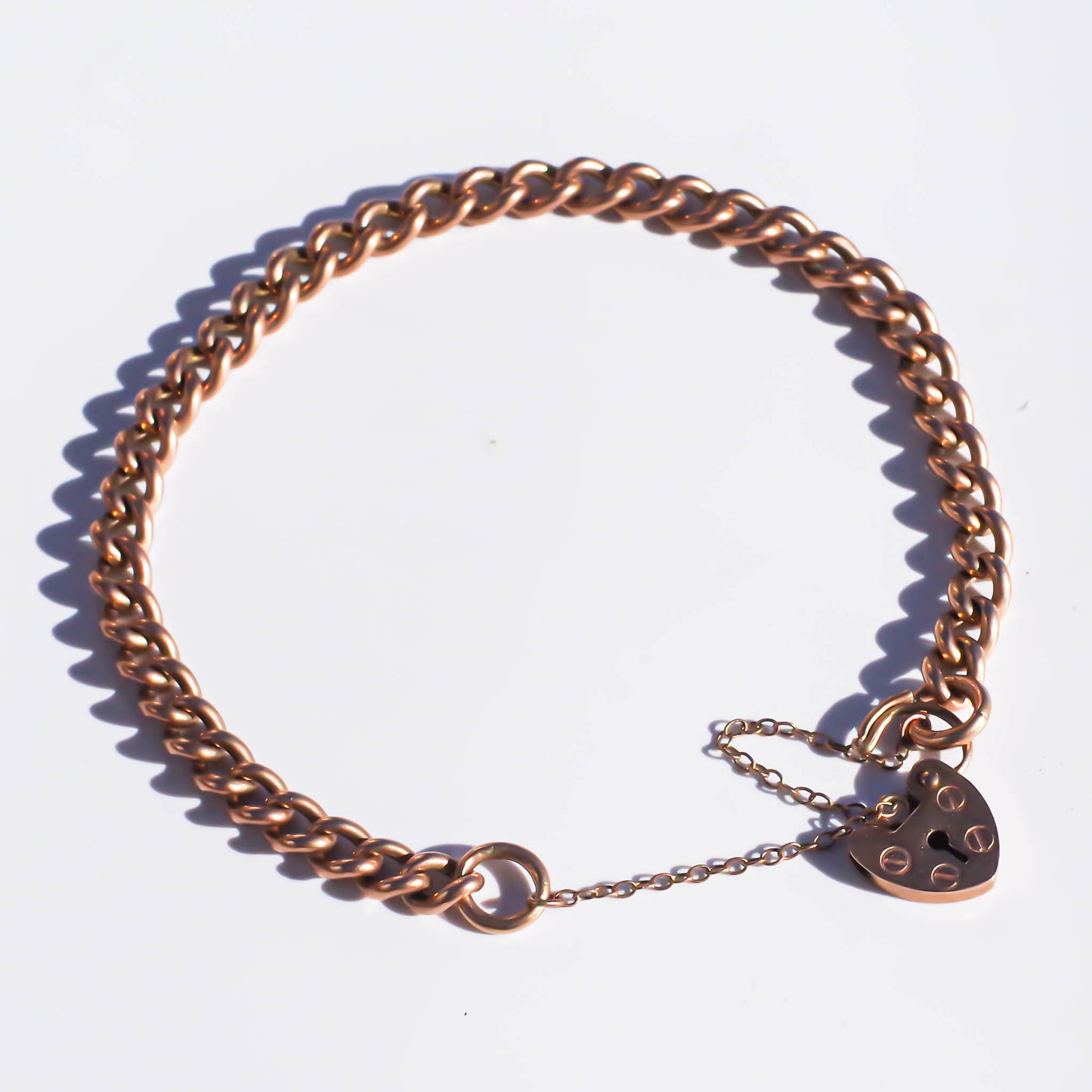 PADLOCK HEART BRACELET 6 / 9K / UK / PINK GOLD