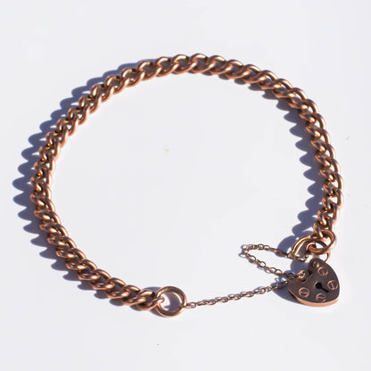 PADLOCK HEART BRACELET 6 / 9K / UK / PINK GOLD