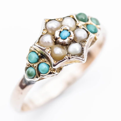 STAR  RING / PEARL / TURQUOISE / 9K / #14