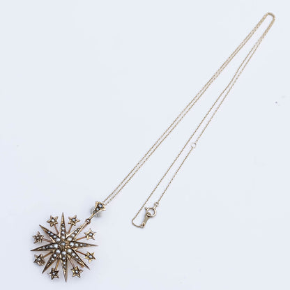 STAR NECKLACE BIG / PEARL / LONDON / 9K