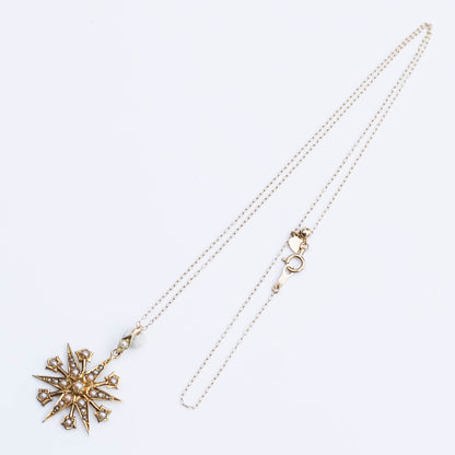STAR NECKLACE SMALL / PEARL / LONDON / 15K