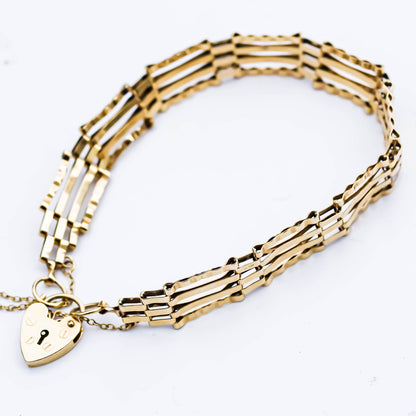 PADLOCK HEART BRACELET 2 / 9K / UK / ART DECO