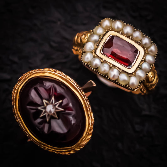 GARNET RING / DIAMOND / 18K / #12