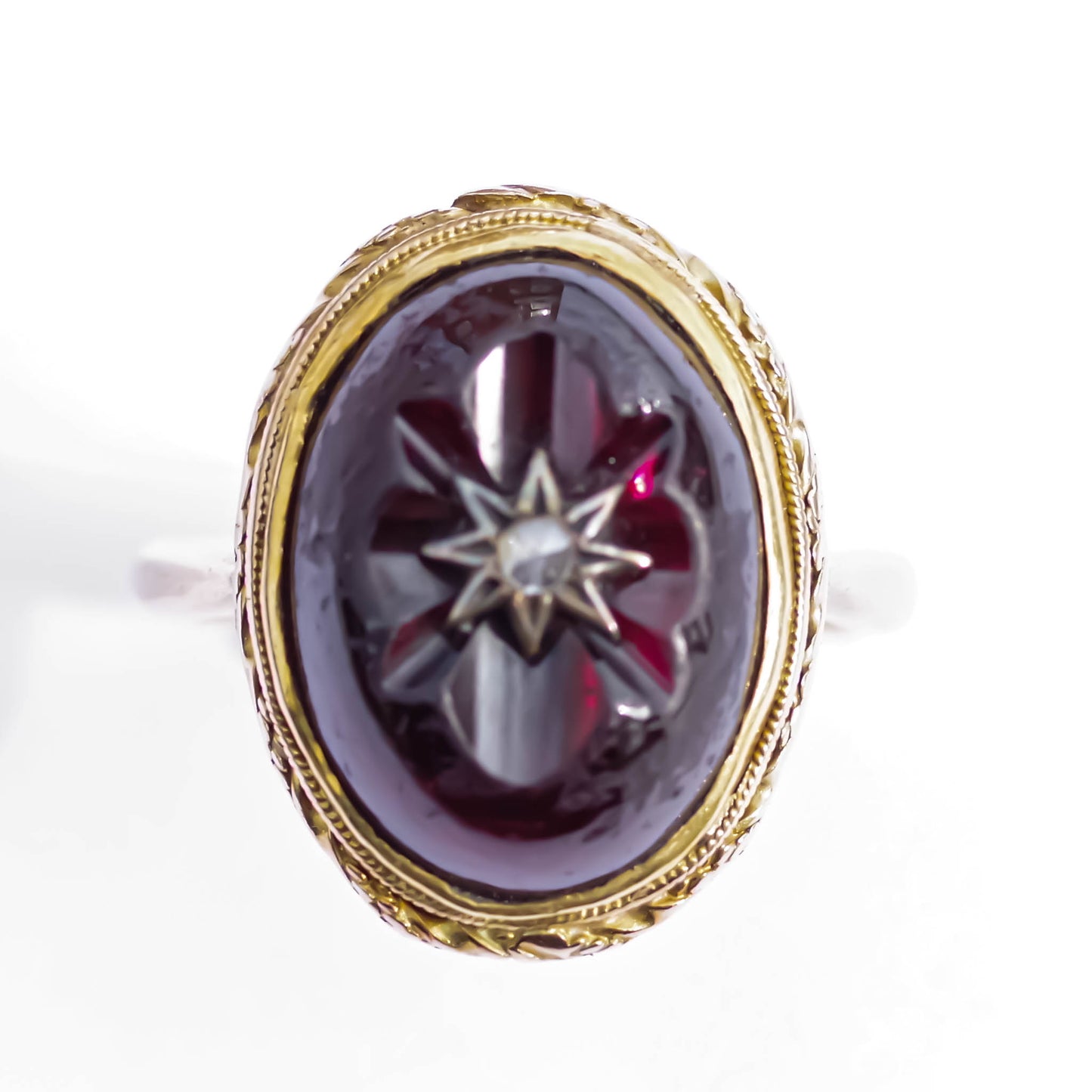 GARNET RING / DIAMOND / 18K / #12