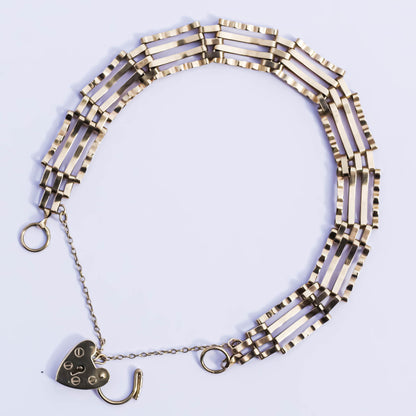 PADLOCK HEART BRACELET 2 / 9K / UK / ART DECO