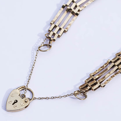 PADLOCK HEART BRACELET 2 / 9K / UK / ART DECO