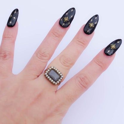 MOURNING RING / LONDON / 18K / #11.5