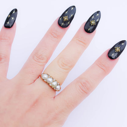 PEARL & DIAMOND RING / UK (18KYG) #11