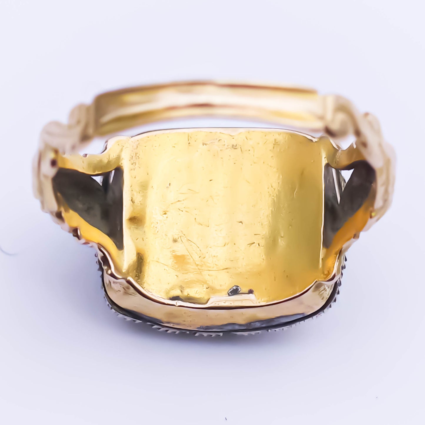 MOURNING RING / GARNET / LONDON / 18K / #12.5