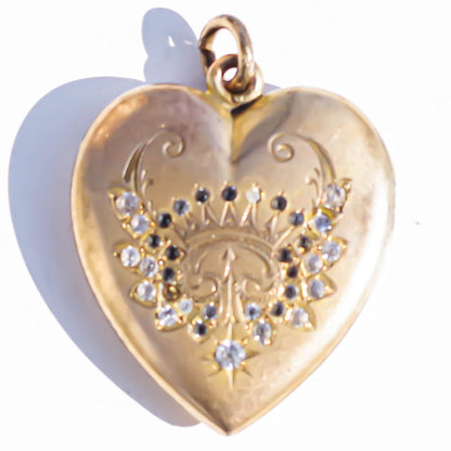 SWEETHEART LOCKET PENDANT / CRYSTAL / 14KGF