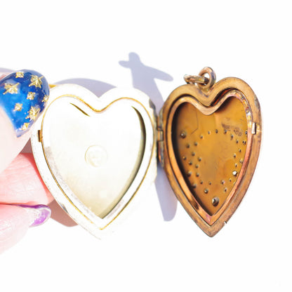 SWEETHEART LOCKET PENDANT / CRYSTAL / 14KGF