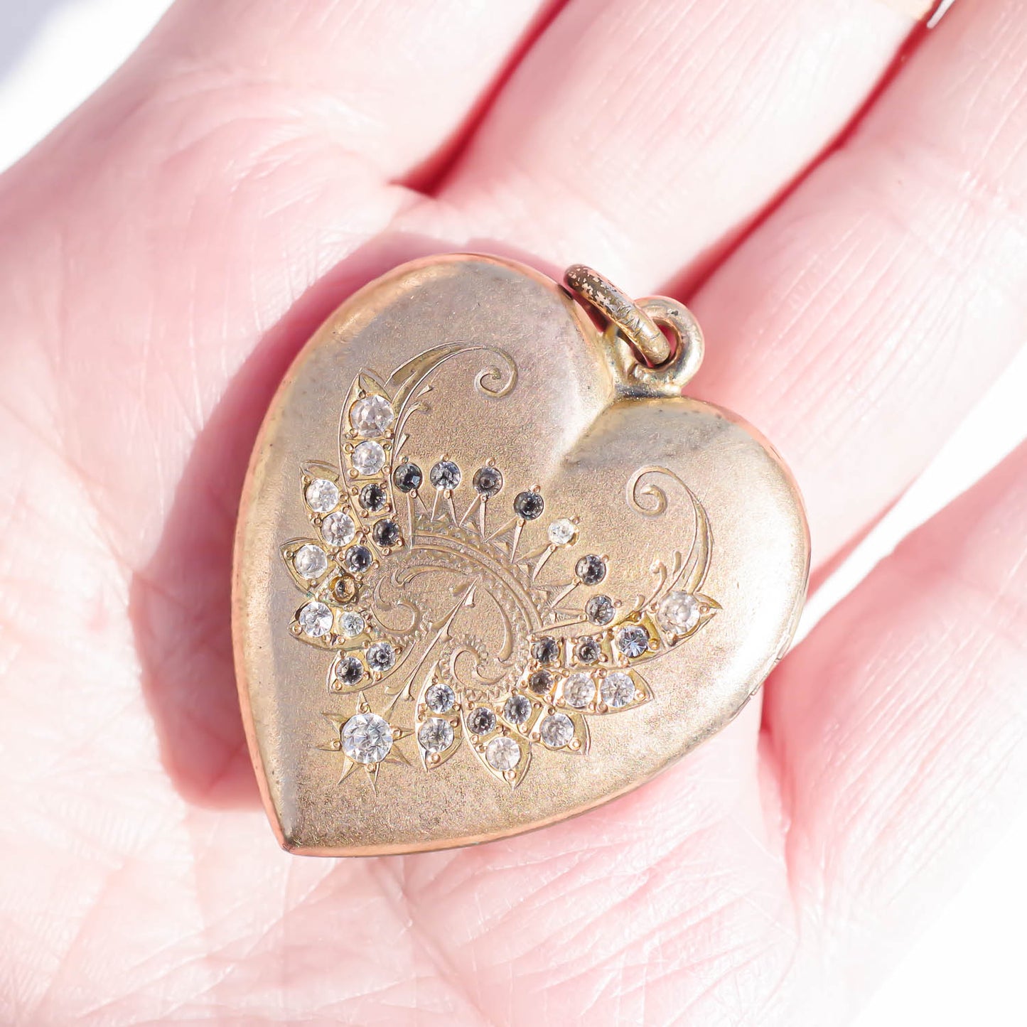 SWEETHEART LOCKET PENDANT / CRYSTAL / 14KGF