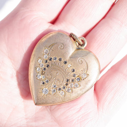 SWEETHEART LOCKET PENDANT / CRYSTAL / 14KGF