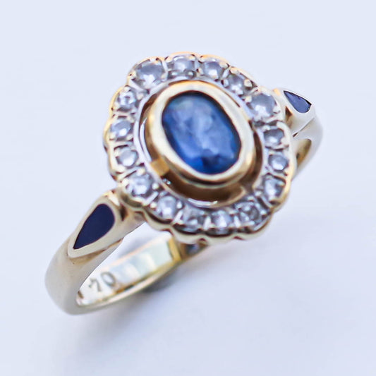 BLUE SAPPHIRE RING / DIAMOND / UK / K20 / #12