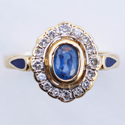 BLUE SAPPHIRE RING / DIAMOND / UK / K20 / #12