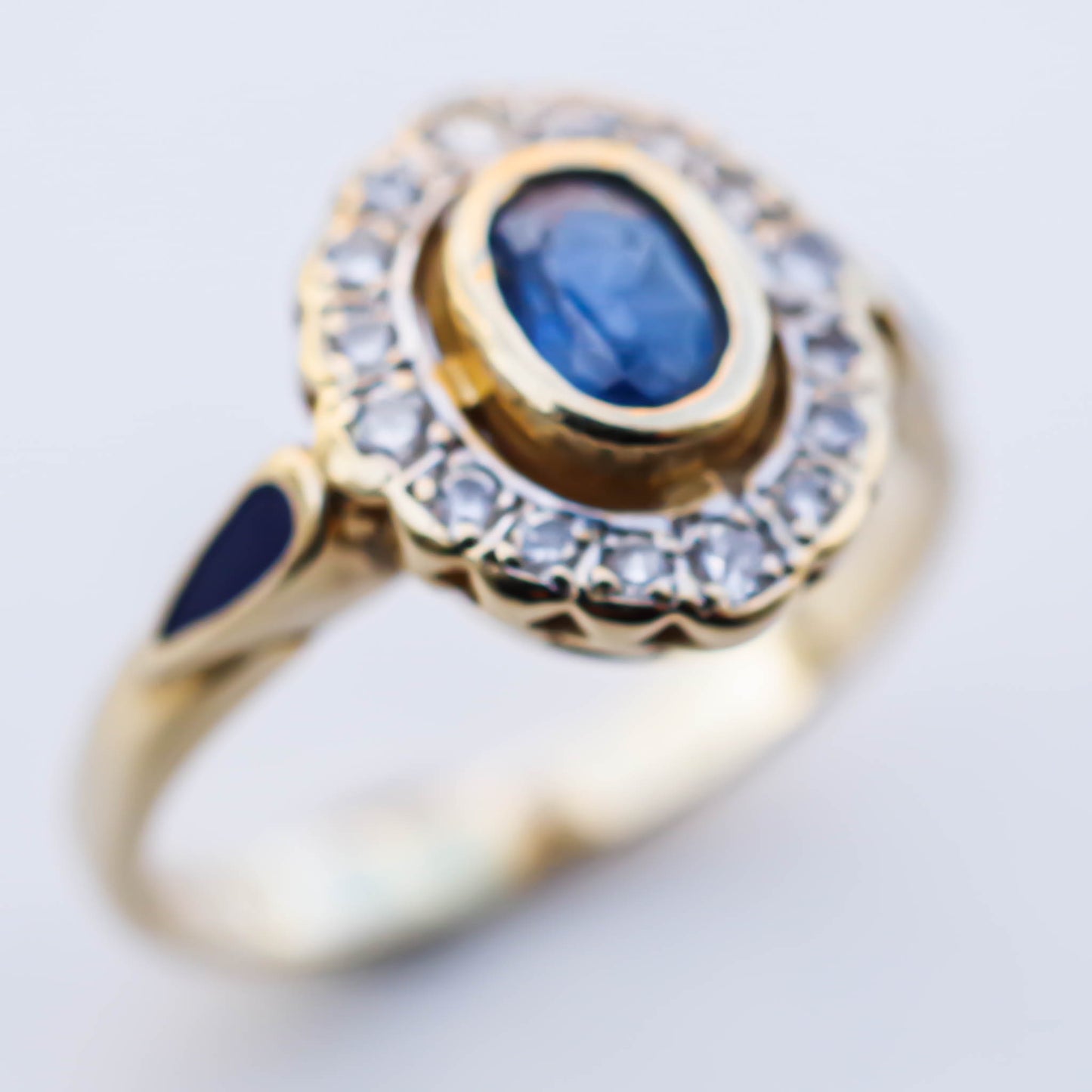 BLUE SAPPHIRE RING / DIAMOND / UK / K20 / #12