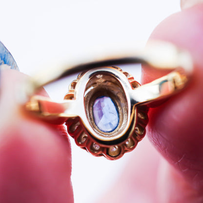 BLUE SAPPHIRE RING / DIAMOND / UK / K20 / #12