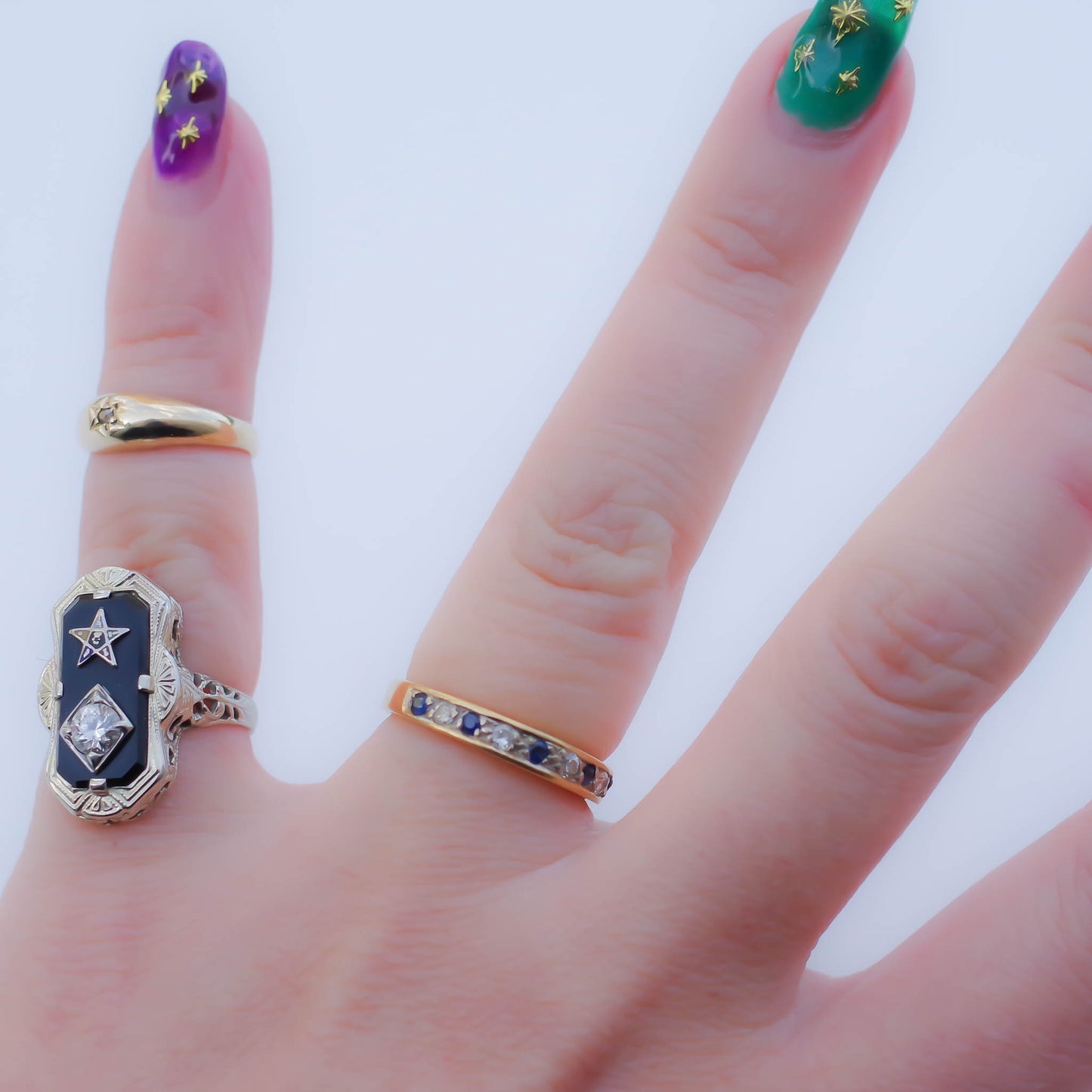 BLUE SAPPHIRE RING / DIAMOND / USA / K18 / #9