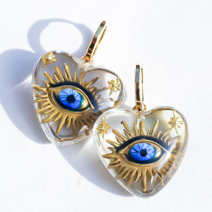 EYE HEART EARRINGS / CLEAR