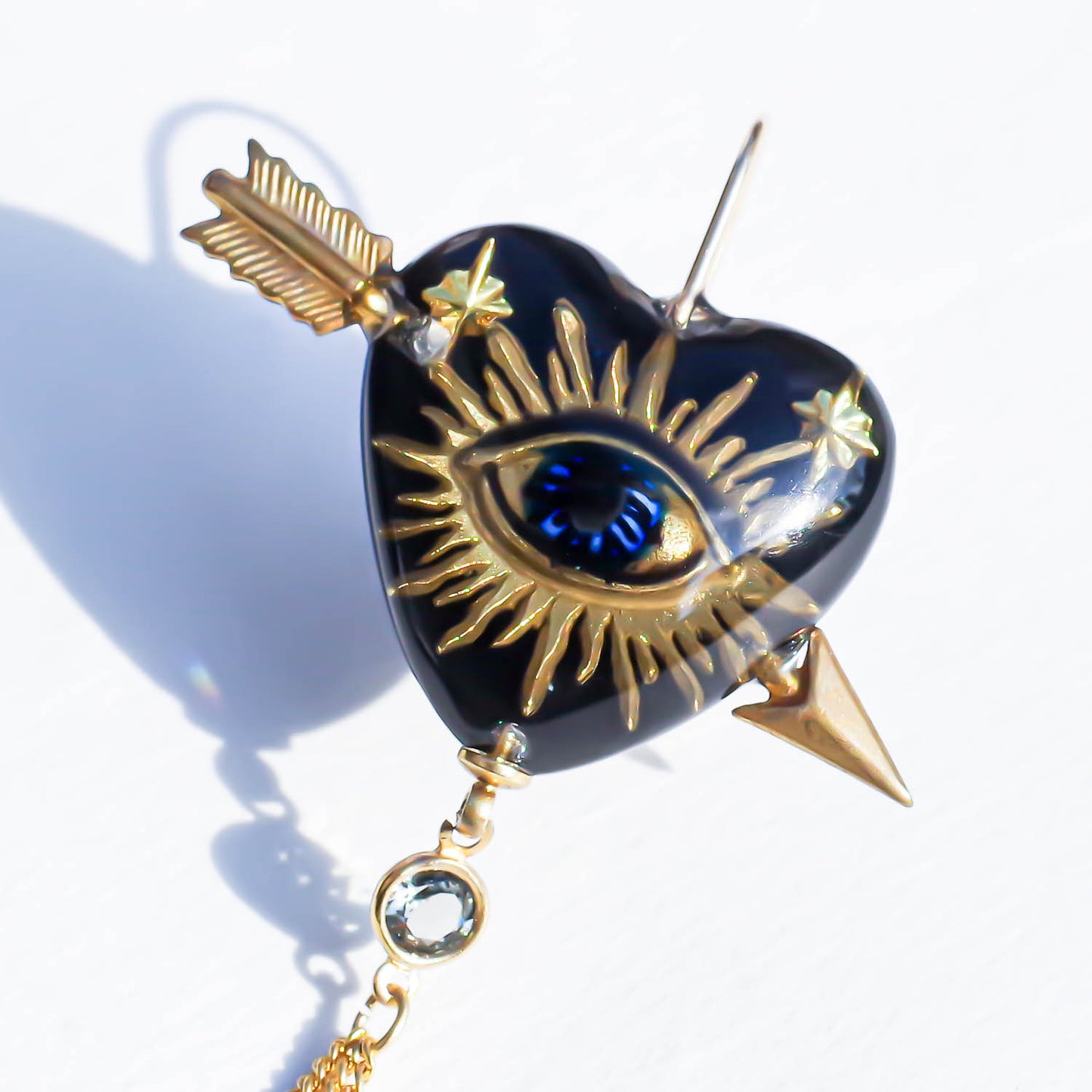 EYE CUPID EARRING / HEART / BLACK / 1P