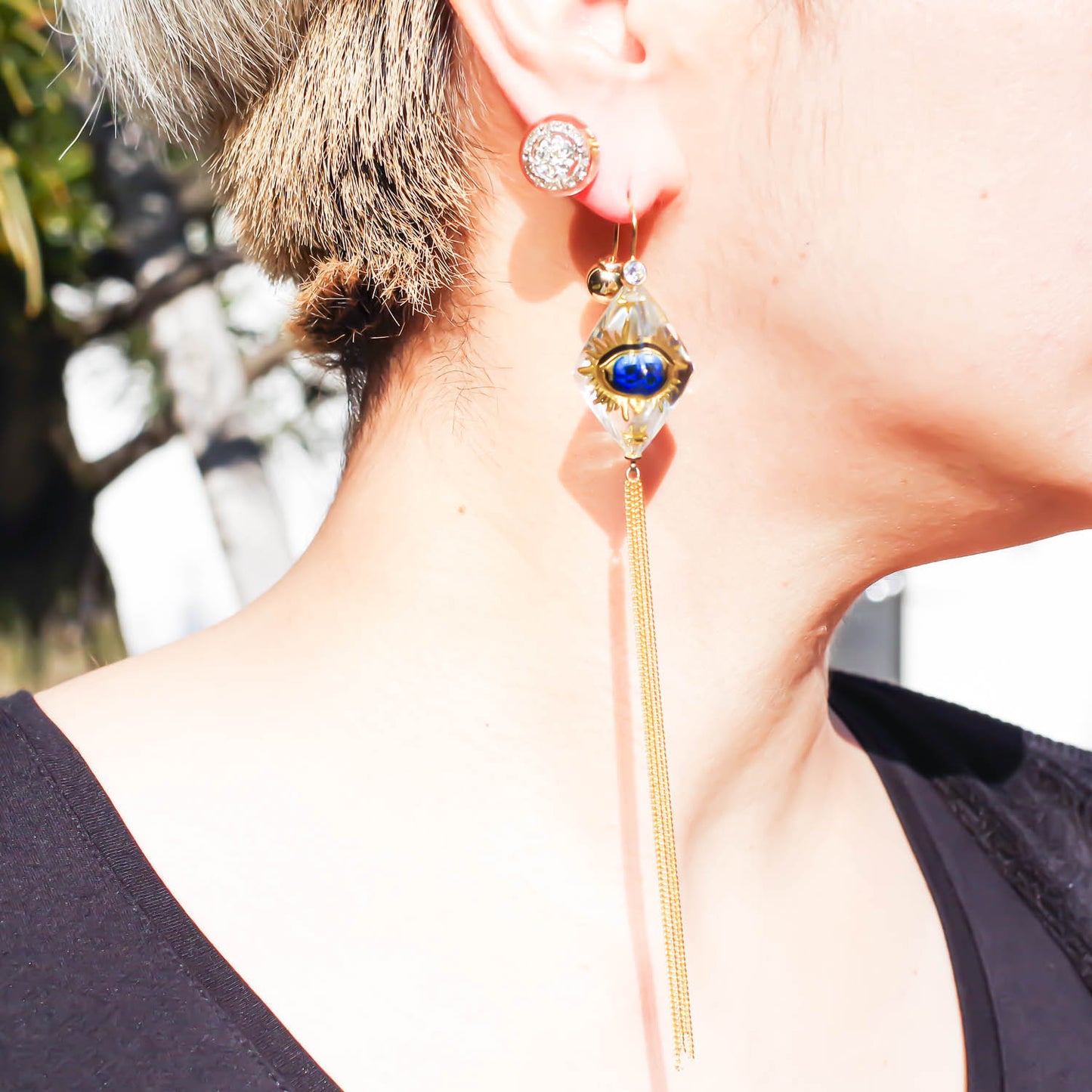 EYE EARRING / DIAMOND / CLEAR ( 1P )