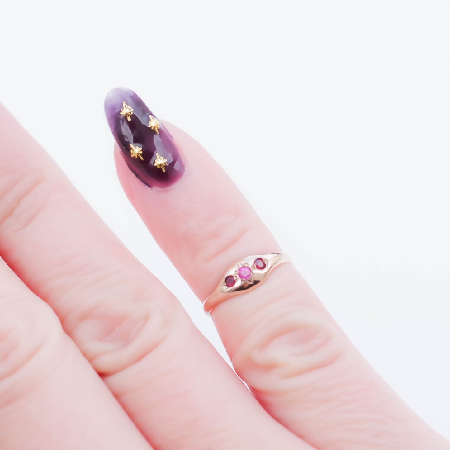 BABY RING / Pink tourmaline / 10K / #0.5