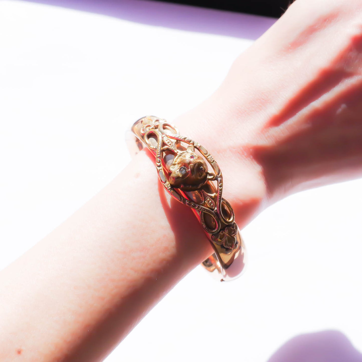 LION BRACELET / USA / 1800S / 14KGF