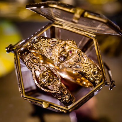 LION BRACELET BIG / USA / 1800S / 14KGF