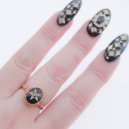 MASONIC EASTERN STAR RING / USA (10K) #12.5