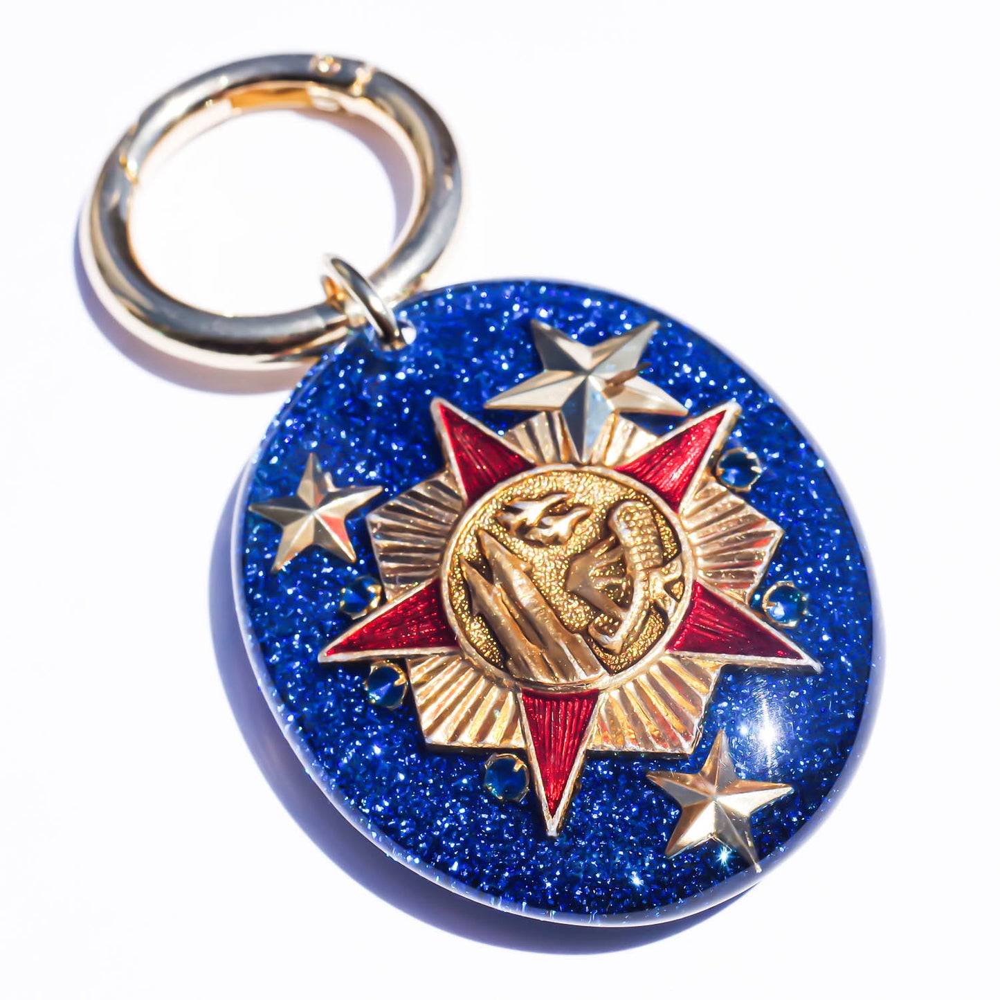 KEY RING / GLITTER BLUE / CCCP