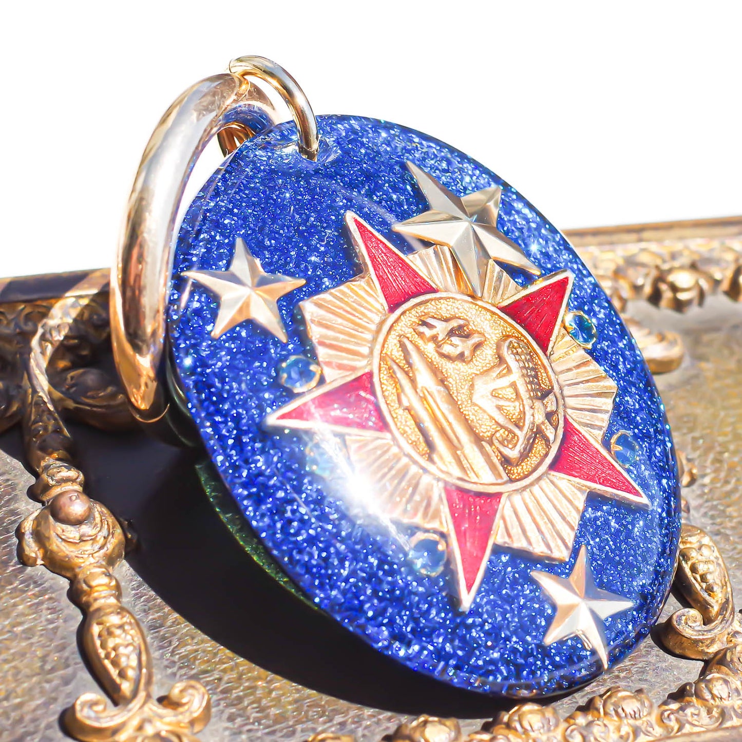 KEY RING / GLITTER BLUE / CCCP
