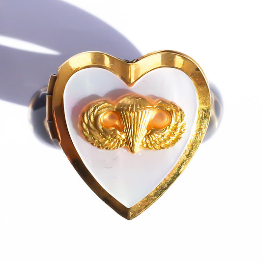 HEART LOCKET RING / parachute SHELL / #13 / 14KGF
