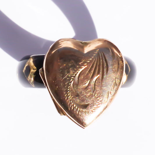 HEART LOCKET RING / UK / 9K / #12