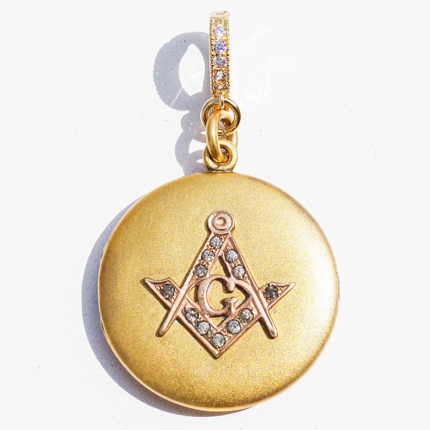 MASONIC LOCKET CHARM / COMPASS / 14KGF
