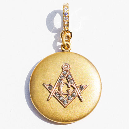 MASONIC LOCKET CHARM / COMPASS / 14KGF