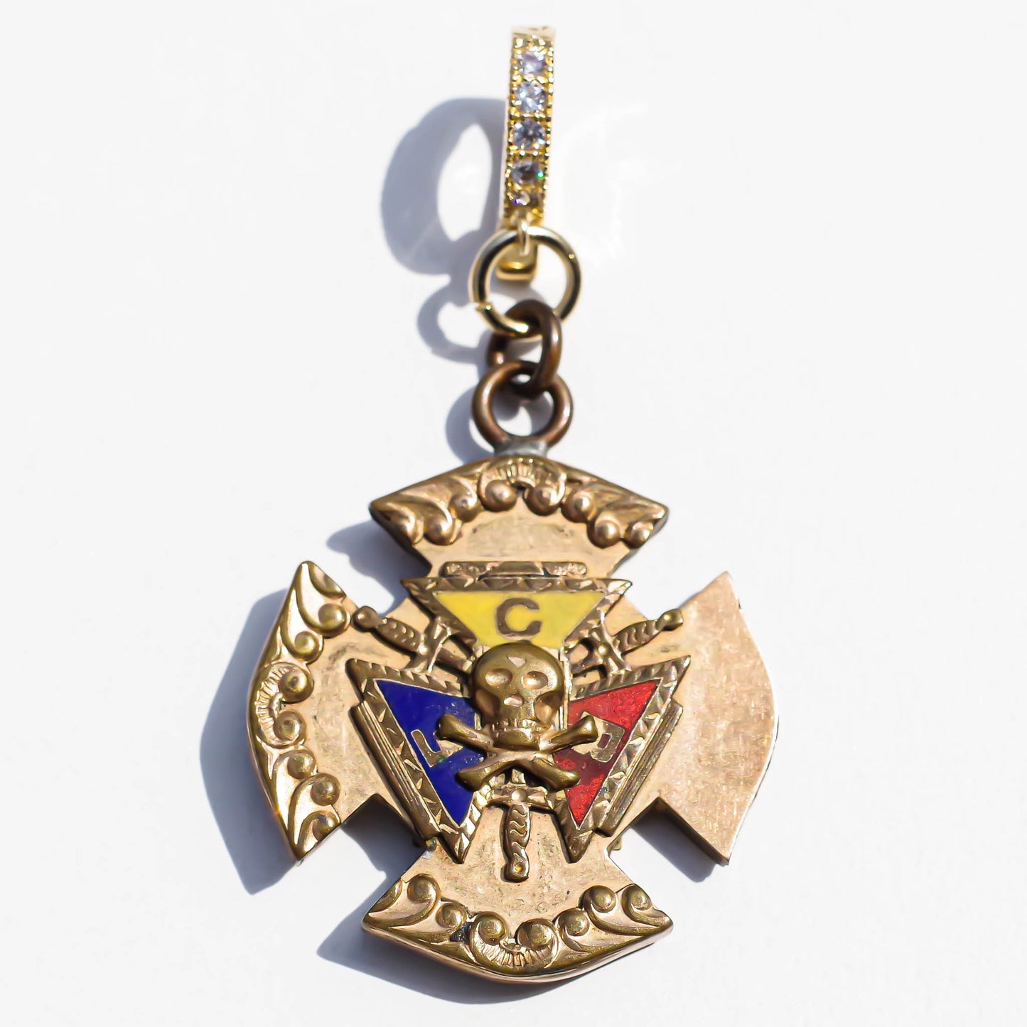 MASONIC CHARM / SKULL / CROSS / 14KGF